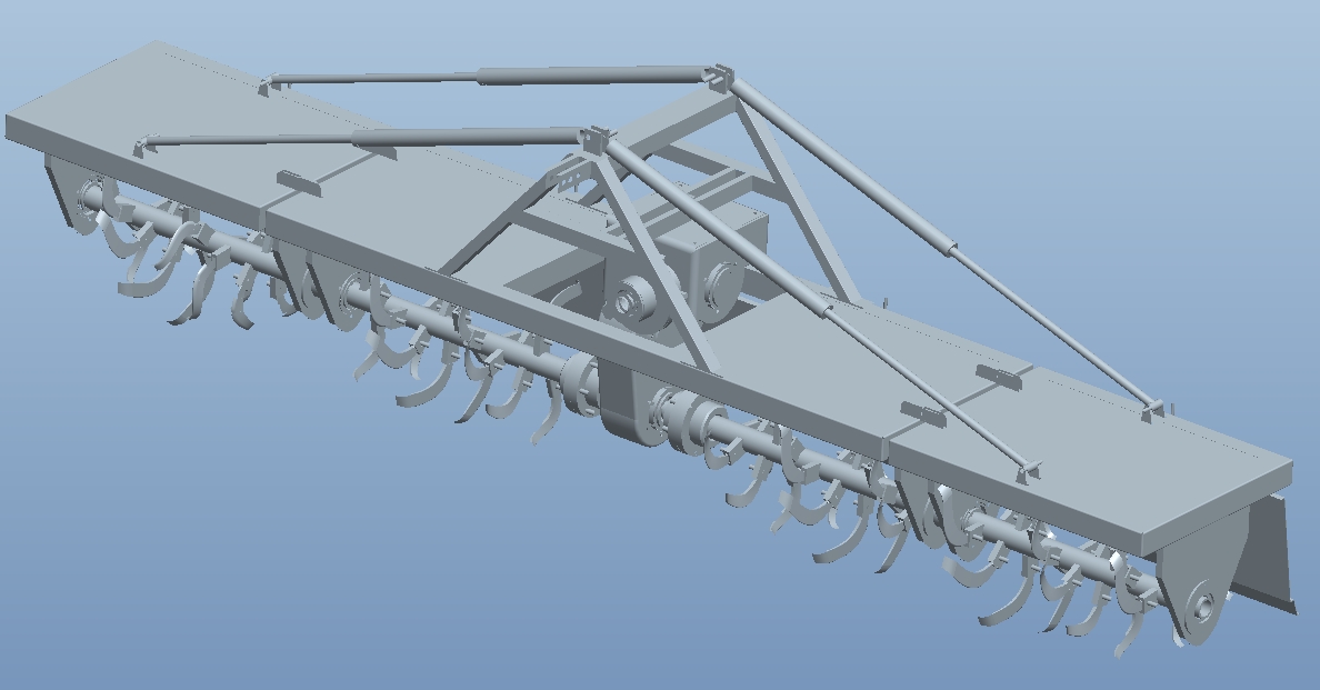 农业旋耕机3D数模图纸 STP格式